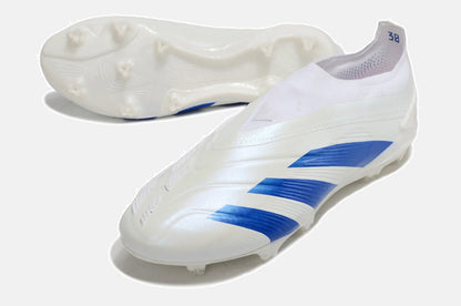 Chuteira Adidas Predator Elite Laceless FG - Branca e Azul - detalhe