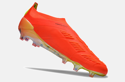 Chuteira Adidas Predator Elite Laceless FG - Laranja e Cinza - vista traseira