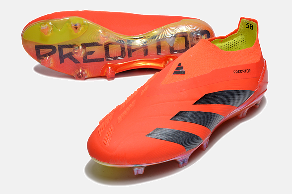 Chuteira Adidas Predator Elite Laceless FG - Laranja e Cinza - imagem 4