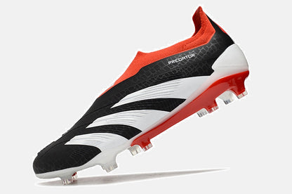 Chuteira Adidas Predator Elite Laceless FG - Preta, Branca e Vermelha - vista traseira