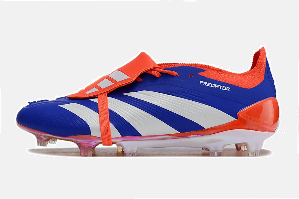 Chuteira Adidas Predator Elite Tongue FG - Azul, Branca e Laranja - imagem 8