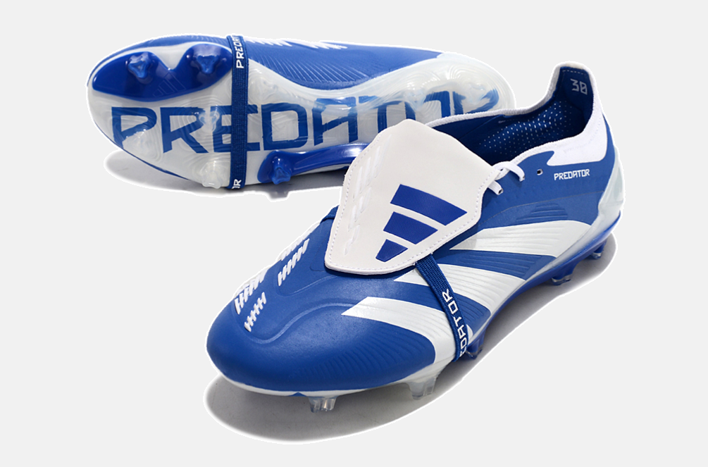 Chuteira Adidas Predator Elite Tongue FG - Azul e Branca - imagem 6