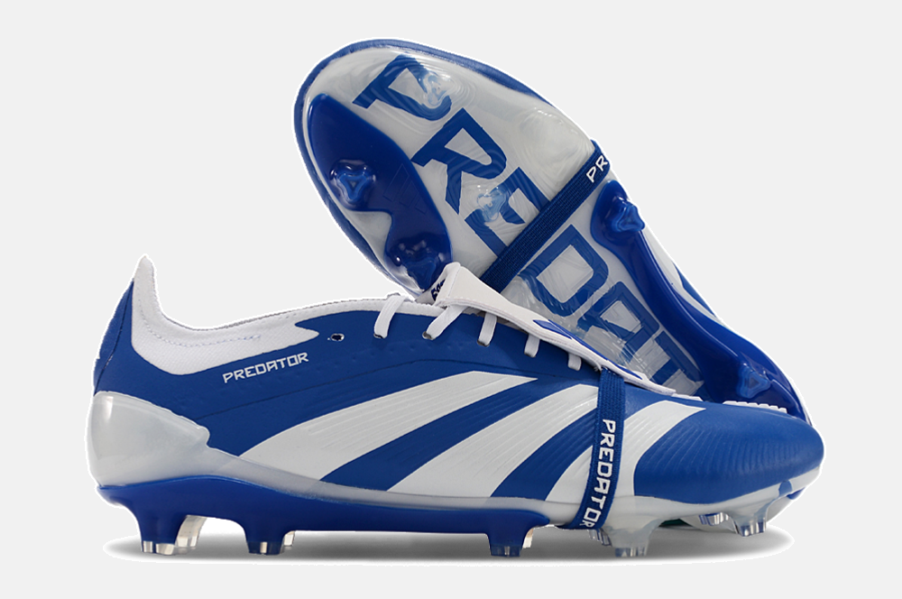 Chuteira Adidas Predator Elite Tongue FG - Azul e Branca - imagem 8