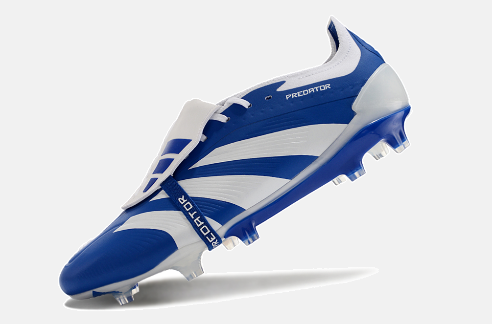 Chuteira Adidas Predator Elite Tongue FG - Azul e Branca - imagem 5