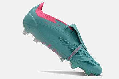 Chuteira Adidas Predator Elite Tongue FG - Azul e Rosa - vista traseira