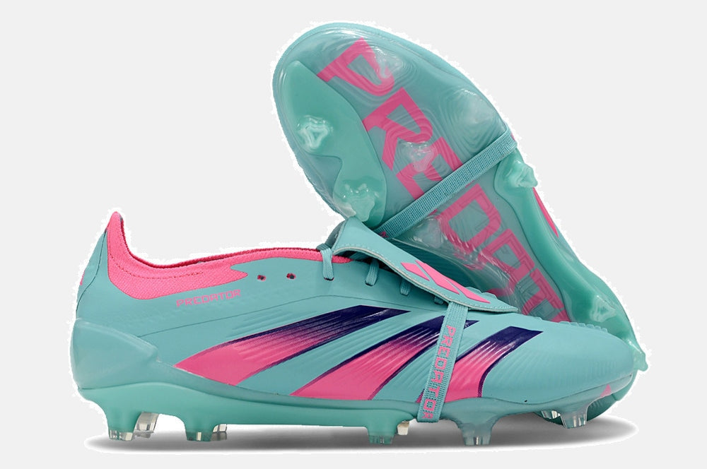 Chuteira Adidas Predator Elite Tongue FG - Azul e Rosa - imagem 8
