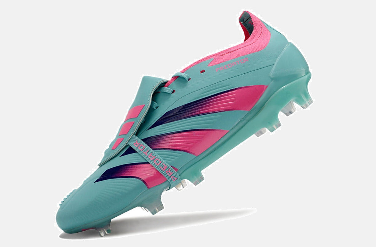 Chuteira Adidas Predator Elite Tongue FG - Azul e Rosa - imagem 4