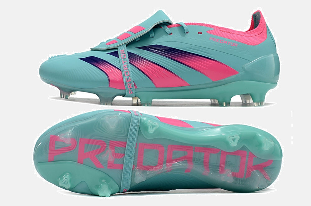 Chuteira Adidas Predator Elite Tongue FG - Azul e Rosa - imagem 7