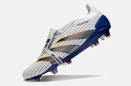 Chuteira Adidas Predator Elite Tongue FG - Branca, Azul e Cinza - imagem 5