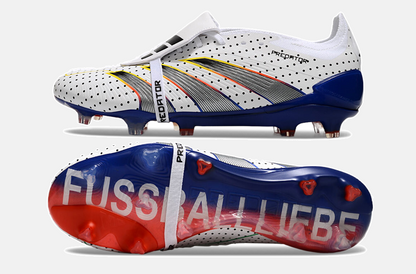 Chuteira Adidas Predator Elite Tongue FG - Branca, Azul e Cinza - imagem 7