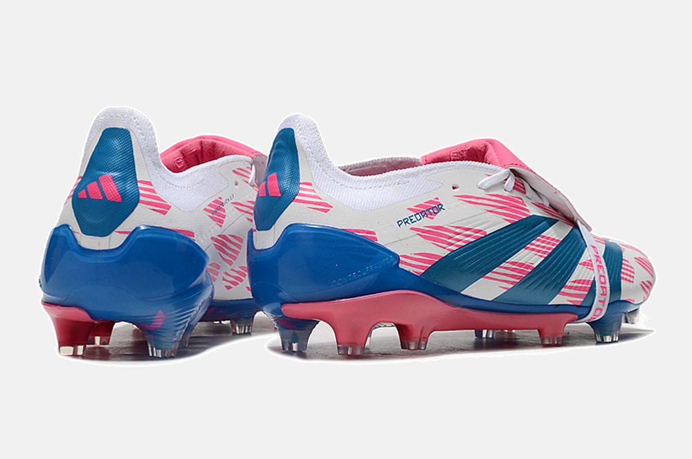 Chuteira Adidas Predator Elite Tongue FG - Branca, Azul e Rosa - imagem 7