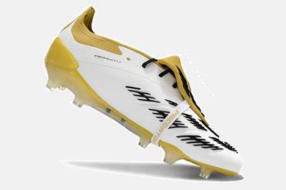Chuteira Adidas Predator Elite Tongue FG - Branca, Dourada e Preta - imagem 5