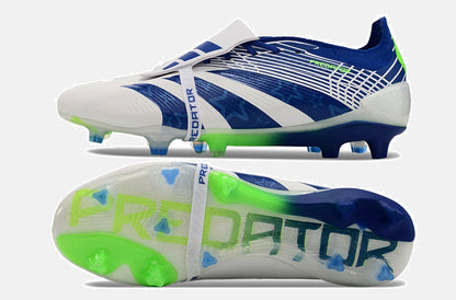 Chuteira Adidas Predator Elite Tongue FG - Branca e Azul - imagem 7