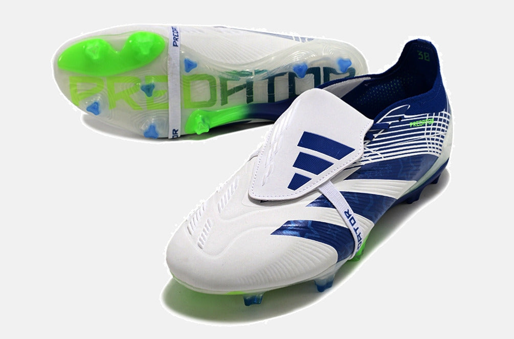 Chuteira Adidas Predator Elite Tongue FG - Branca e Azul - imagem 5