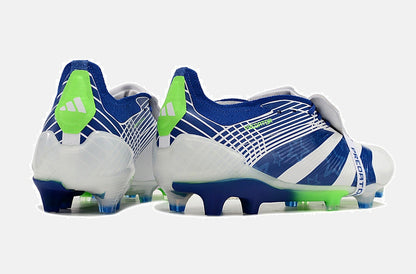 Chuteira Adidas Predator Elite Tongue FG - Branca e Azul - imagem 6