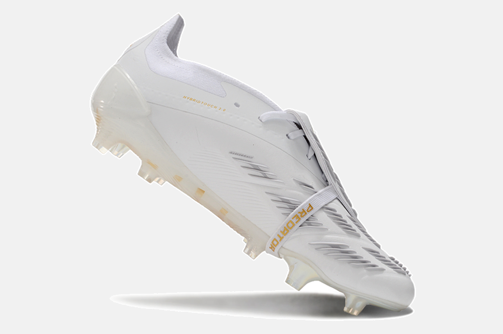 Chuteira Adidas Predator Elite Tongue FG - Branca e Dourada - imagem 4
