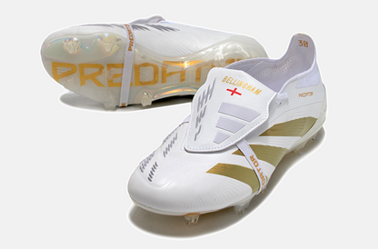 Chuteira Adidas Predator Elite Tongue FG - Branca e Dourada - imagem 6