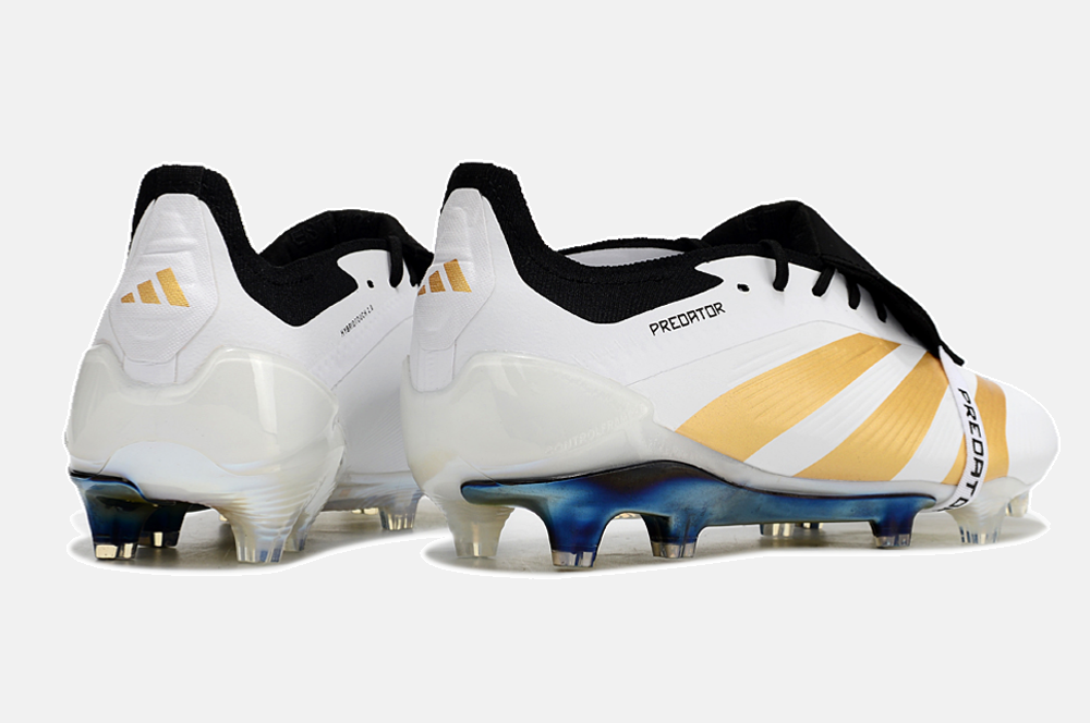 Chuteira Adidas Predator Elite Tongue FG - Branca e Dourada - imagem 5