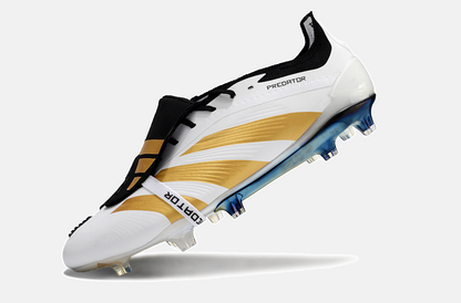 Chuteira Adidas Predator Elite Tongue FG - Branca e Dourada - imagem 4