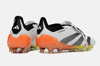 Chuteira Adidas Predator Elite Tongue FG - Branca e Laranja - detalhe