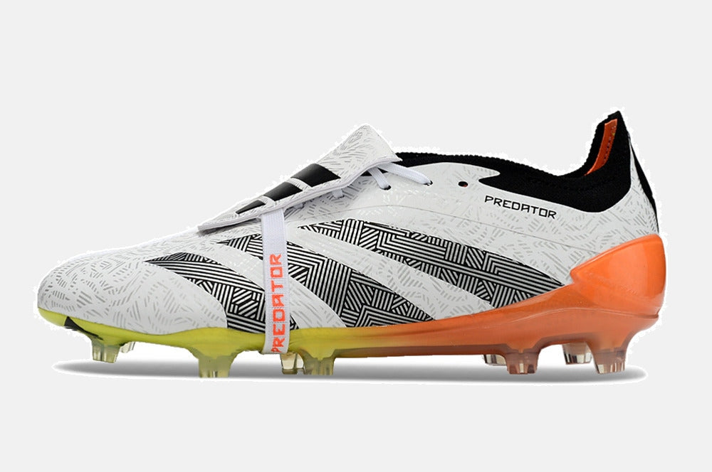 Chuteira Adidas Predator Elite Tongue FG - Branca e Laranja - imagem 7