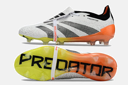 Chuteira Adidas Predator Elite Tongue FG - Branca e Laranja - imagem 6