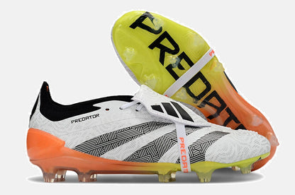 Chuteira Adidas Predator Elite Tongue FG - Branca e Laranja - imagem 8