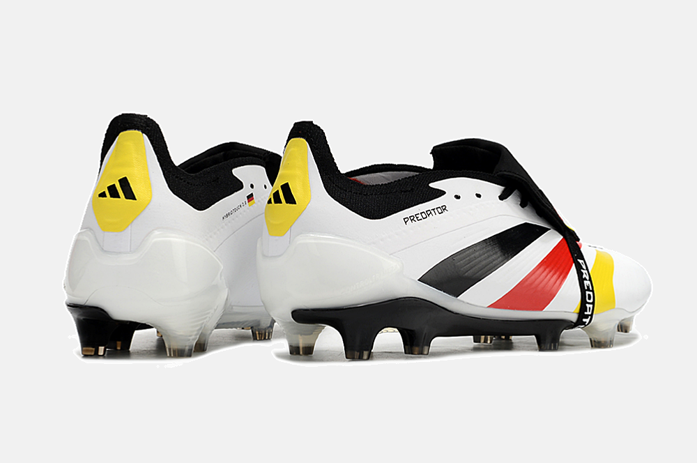 Chuteira Adidas Predator Elite Tongue FG - Branca e Preta - vista traseira