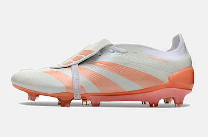 Chuteira Adidas Predator Elite Tongue FG - Branca e Salmão - detalhe