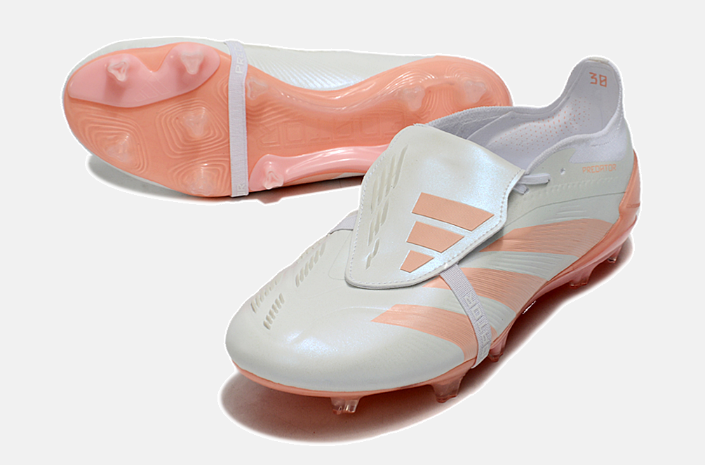 Chuteira Adidas Predator Elite Tongue FG - Branca e Salmão - imagem 4