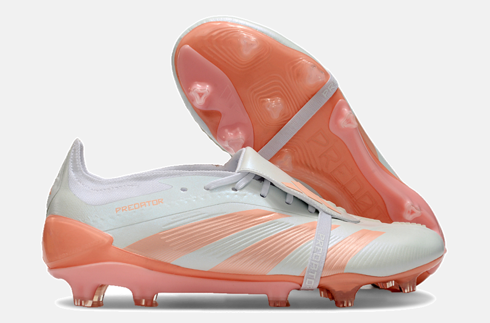 Chuteira Adidas Predator Elite Tongue FG - Branca e Salmão - imagem 8