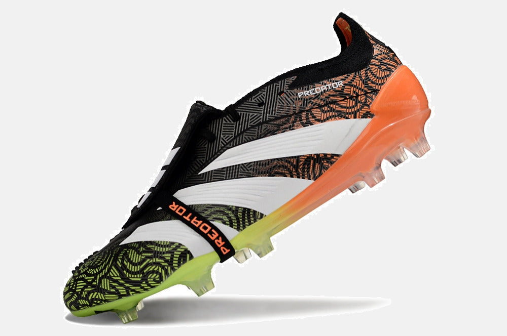 Chuteira Adidas Predator Elite Tongue FG - Branca, Laranja e Verde - detalhe