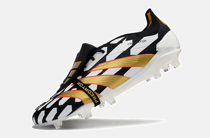 Chuteira Adidas Predator Elite Tongue FG - Branca, Preta e Dourada - imagem 6