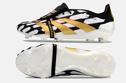 Chuteira Adidas Predator Elite Tongue FG - Branca, Preta e Dourada - imagem 7