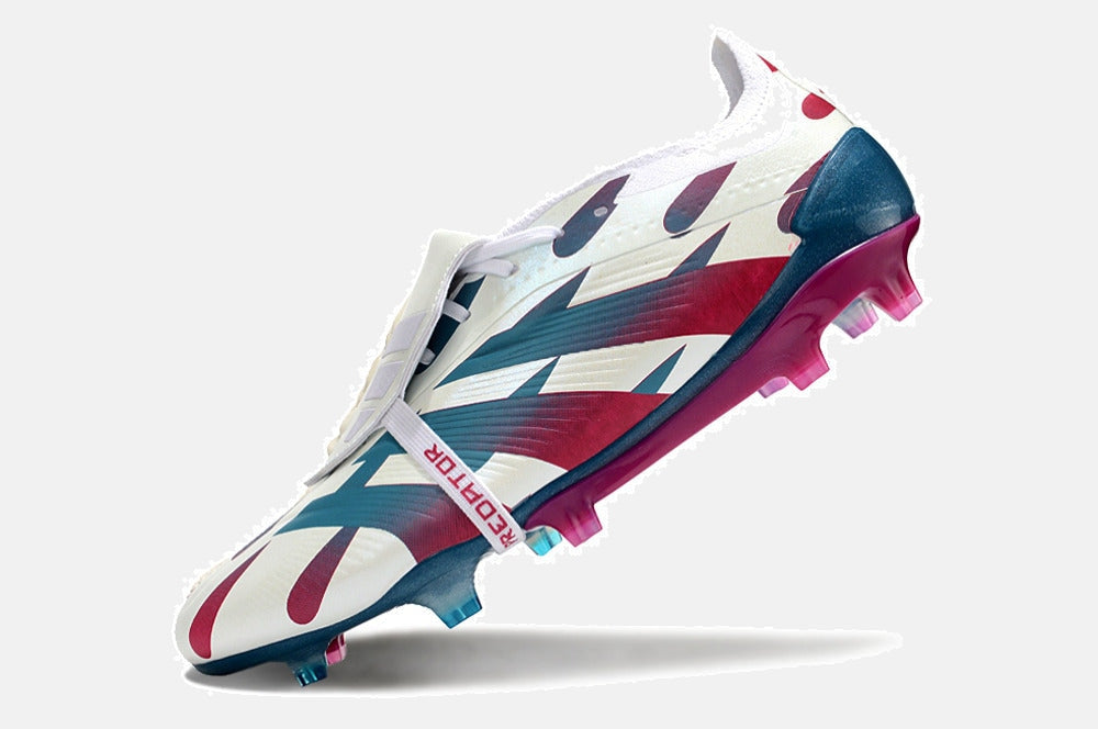 Chuteira Adidas Predator Elite Tongue FG - Branca, Rosa e Azul - imagem 5