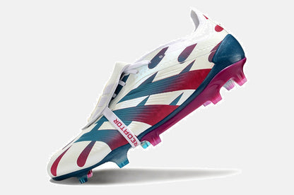 Chuteira Adidas Predator Elite Tongue FG - Branca, Rosa e Azul - imagem 5