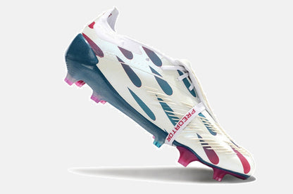 Chuteira Adidas Predator Elite Tongue FG - Branca, Rosa e Azul - imagem 6
