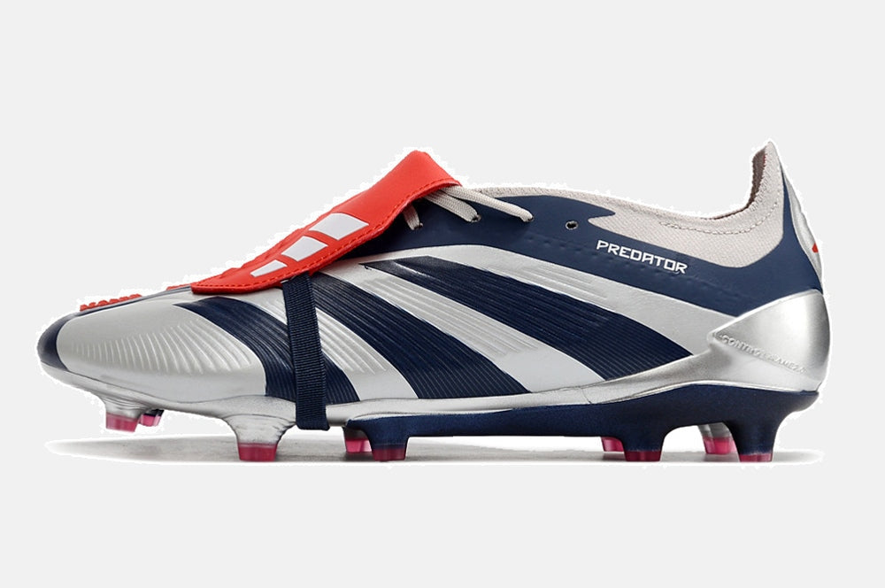 Chuteira Adidas Predator Elite Tongue FG - Cinza e Azul - vista traseira