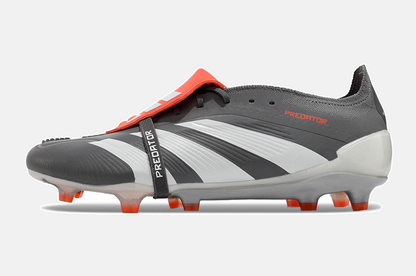 Chuteira Adidas Predator Elite Tongue FG - Cinza e Branca - vista traseira