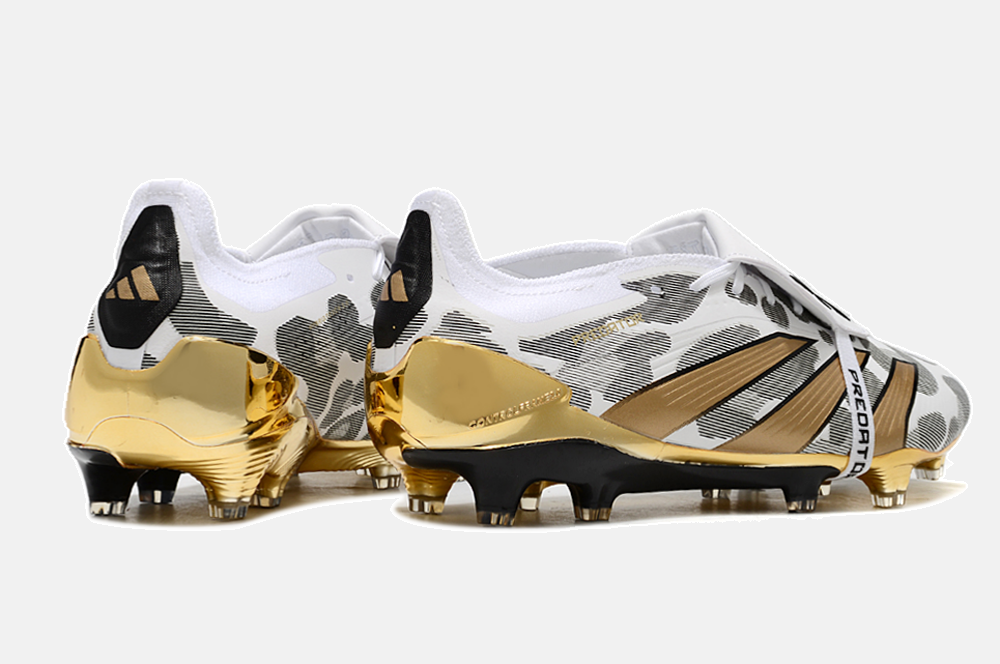 Chuteira Adidas Predator Elite Tongue FG - Dourada, Branca e Cinza - imagem 6