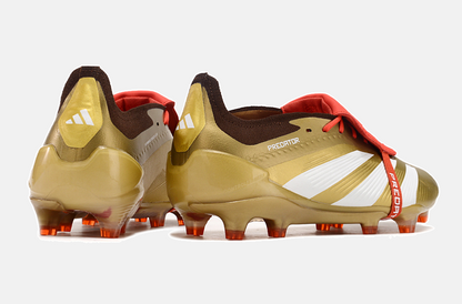 Chuteira Adidas Predator Elite Tongue FG - Dourada e Branca - vista traseira