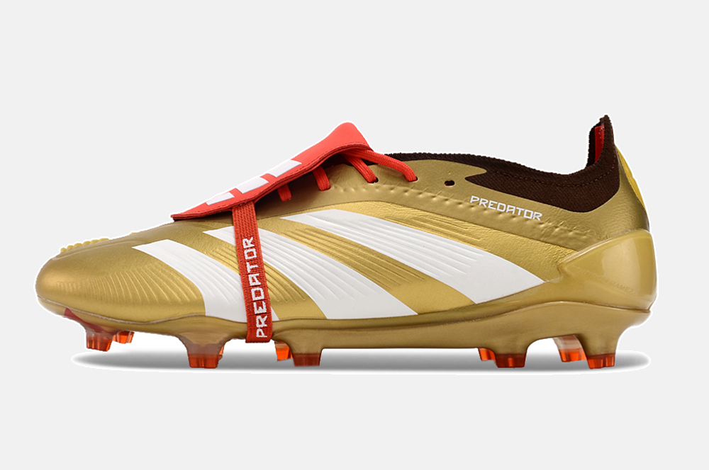 Chuteira Adidas Predator Elite Tongue FG - Dourada e Branca - imagem 4