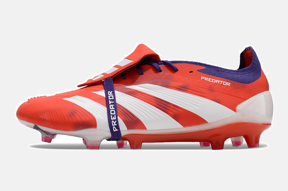 Chuteira Adidas Predator Elite Tongue FG - Laranja e Branca - imagem 7