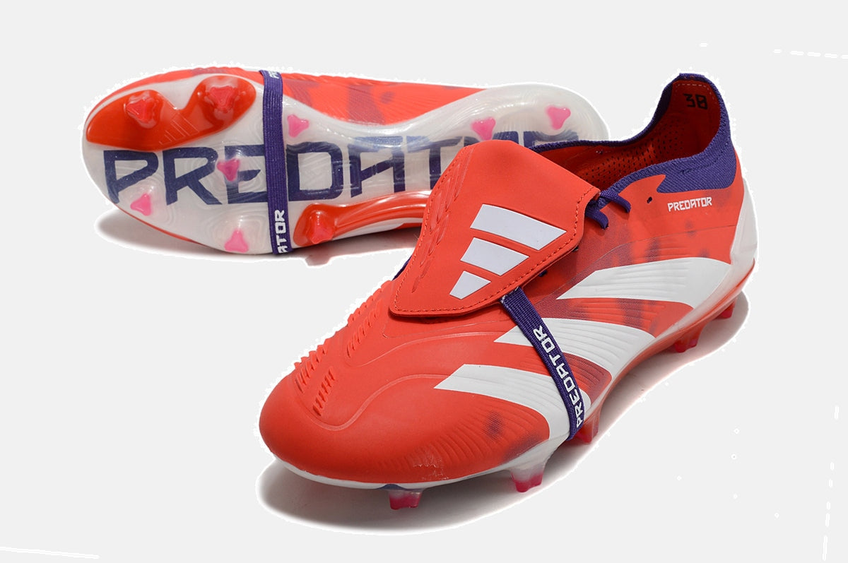 Chuteira Adidas Predator Elite Tongue FG - Laranja e Branca - imagem 5