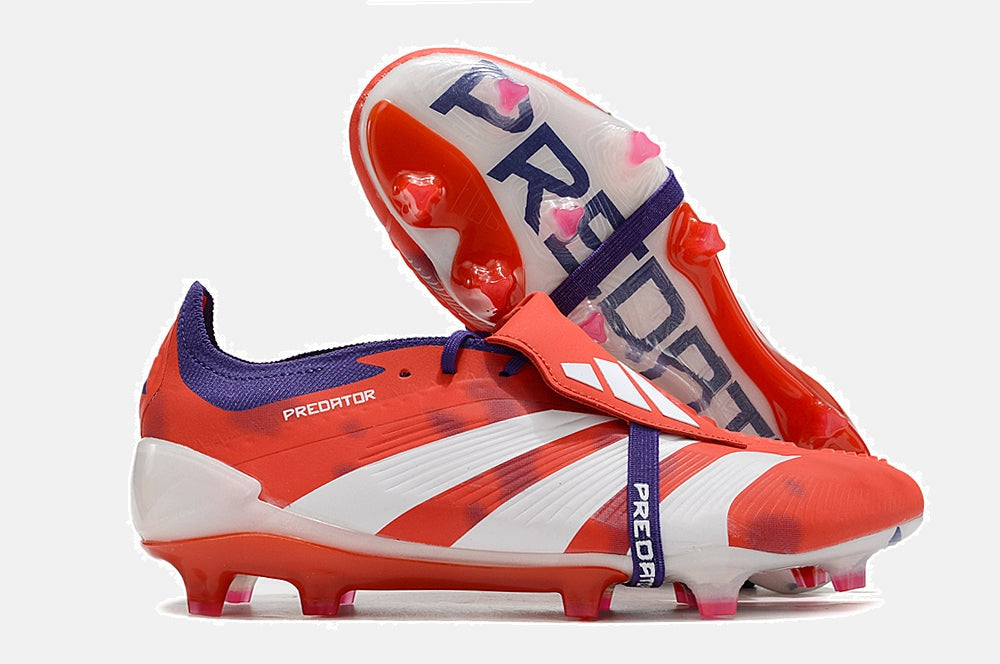Chuteira Adidas Predator Elite Tongue FG - Laranja e Branca - imagem 8