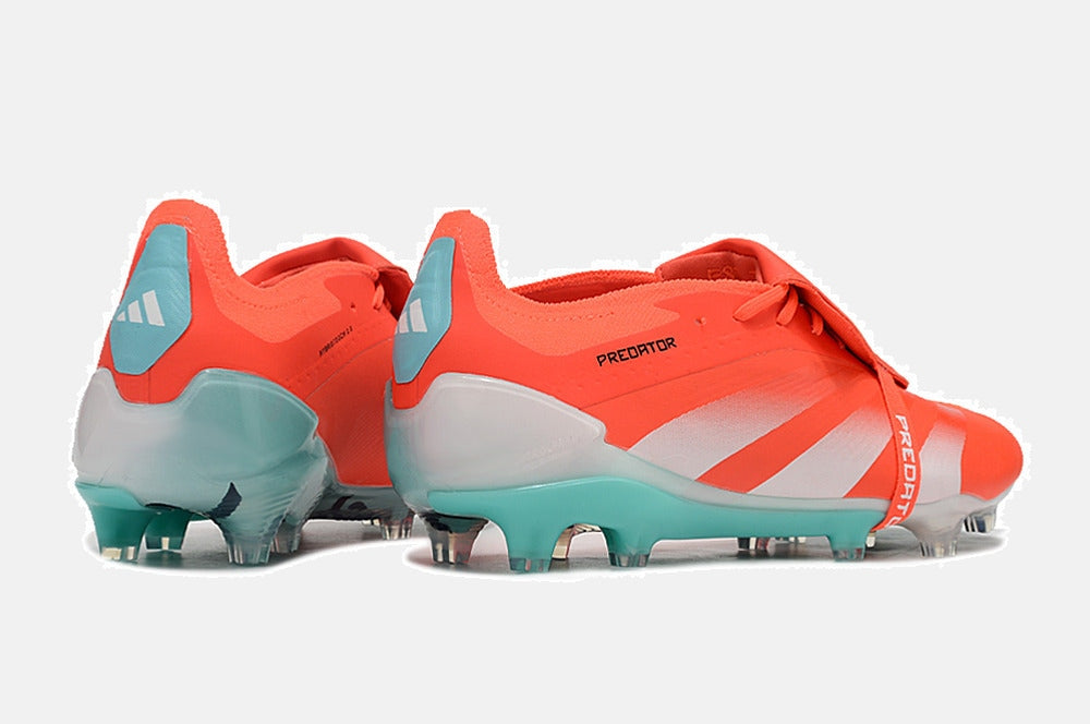 Chuteira Adidas Predator Elite Tongue FG - Laranja e Ciano - vista traseira