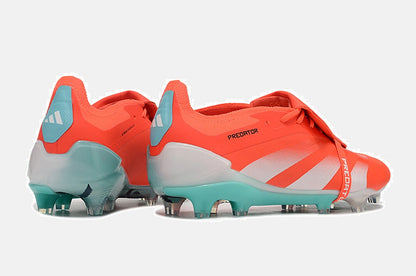 Chuteira Adidas Predator Elite Tongue FG - Laranja e Ciano - vista traseira