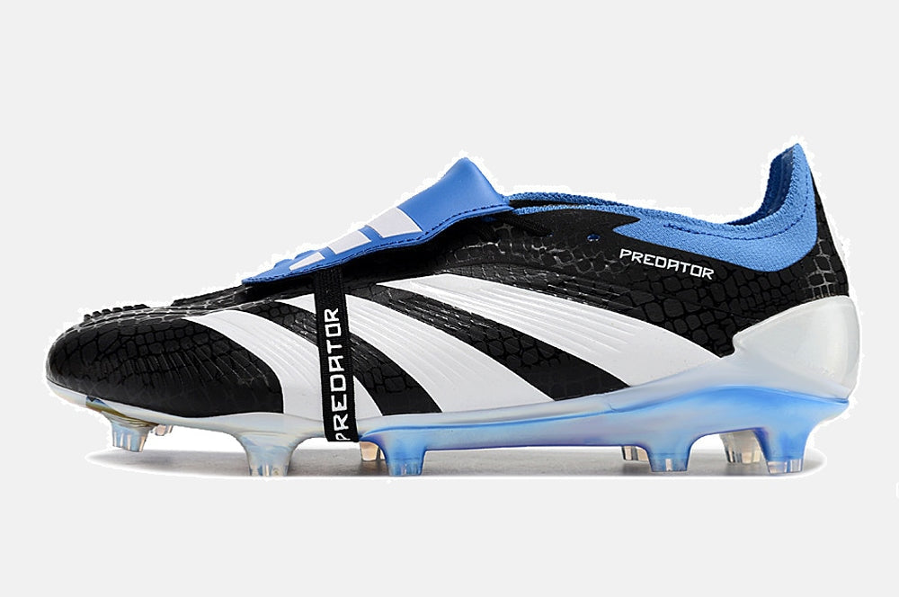 Chuteira Adidas Predator Elite Tongue FG - Preta, Branca e Azul - imagem 6