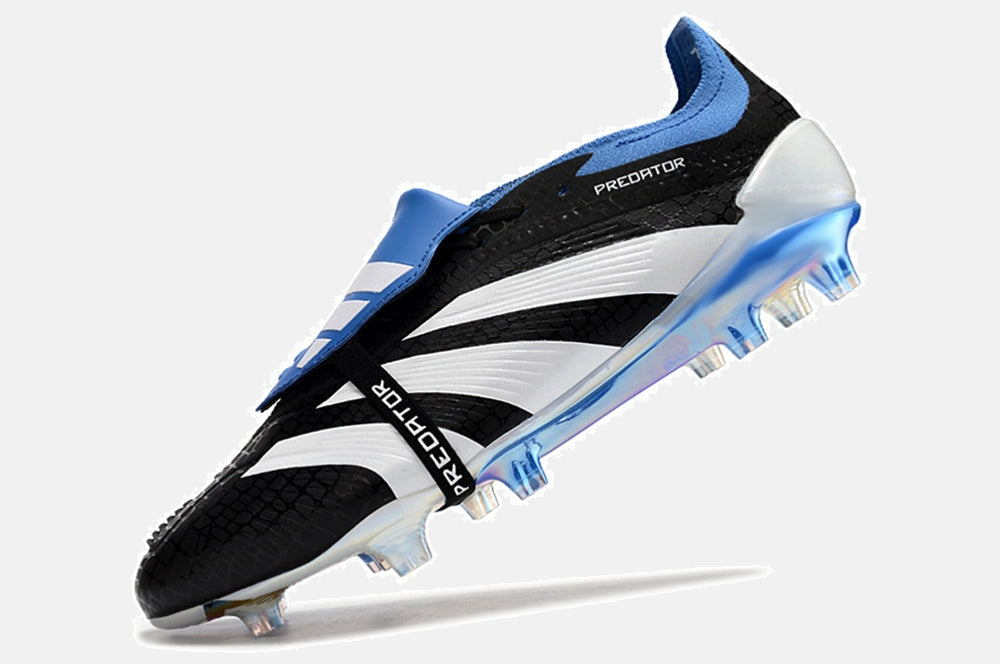 Chuteira Adidas Predator Elite Tongue FG - Preta, Branca e Azul - imagem 4