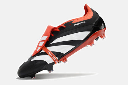 Chuteira Adidas Predator Elite Tongue FG - Preta, Branca e Laranja - vista traseira